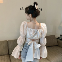 Chic Clothing เสื้อ เสื้อแขนยาว เสื้อผู้หญิง เสื้อแฟชั่นผญ สบาย ทันสมัย สไตล์ นุ่มนวล WCS2393GVY 39Z230927