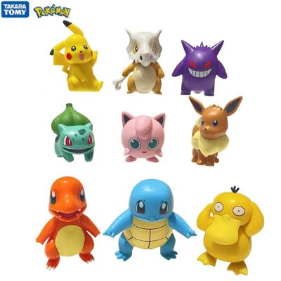 New Pokemon Anime Figure Pikachu Charmander Squirtle Bulbasaur Eevee Mew Gengar Cute Doll Pet Action Collect Model Kids Toy Gift