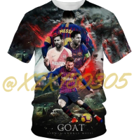 （xzx  31th）  (all in stock xzx180305)Summer New Lionel Messi 3D Printing T-shirt Mens and Womens Sports and Leisure Fashion Cool Round Neck Short-sleeved Shirt 13