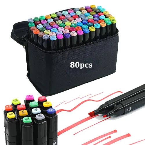 80pcs Set Colors Twin Brush Marker Set Graffiti Sketching markers ...