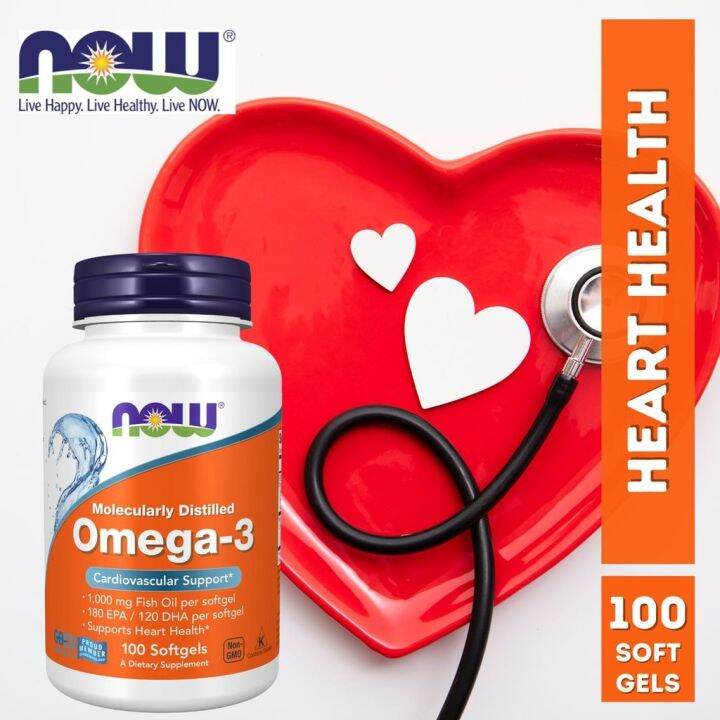 Omega 3 1000Mg 100 Softgels 180 Epa / 120 Dha Heart Health And Reduce Cardiovascular Disease