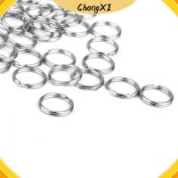 CHONGXI 50PCS 15mm เข็มกลัด ตัวเชื่อมต่อ สแตนเลส ห่วงห่วง แยกพวงกุญแจ พวงกุญแจ