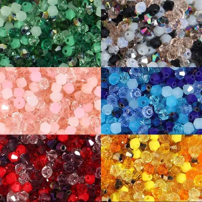 200pcs/Lot Mixed Color 4mm Bicone Beads for Jewelry Making Faceted Glass Beads Shiny Crystal Beads Loose Beads DIY Bracelet