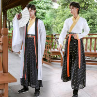 Hanfu Haori Kimono 3PCS Set Japanese Style Robe Chinese Hanfu Dress Modified Hanfu Maxi Kimono Dress OBI belt