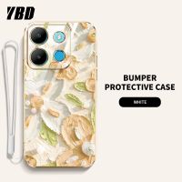 YBDเคสโทรศัพท์ดีไซน์ใหม่สำหรับ Infinix Note 30 4G 5G Note 30 Pro Note 30i 4G เคสชุบน้ำมันเคสลายดอกไม้พร้อมด้วยฟรีสายคล้อง