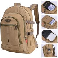 【CW】 Men Canvas 15.6 Inch Laptop Leisure Notebook School Pack Schoolbag Teenage for Male Female