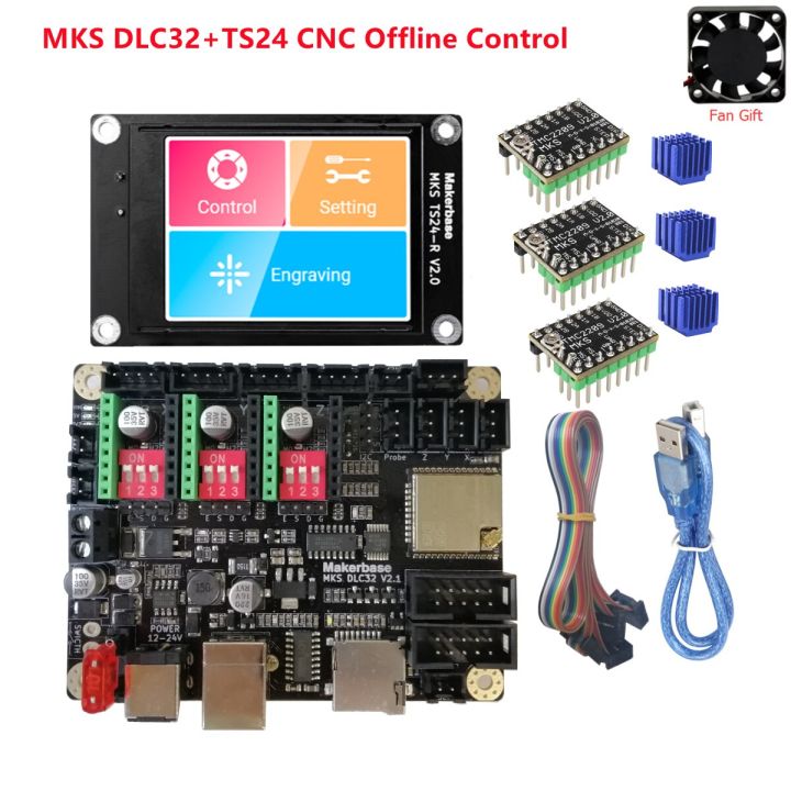 5-grbl-32บิต-cnc-โล่ควบคุม-esp32-wifi-mks-dlc32-v2-1ออฟไลน์คณะกรรมการควบคุม-ts24หน้าจอสัมผัสสำหรับเครื่องแกะสลัก-cnc