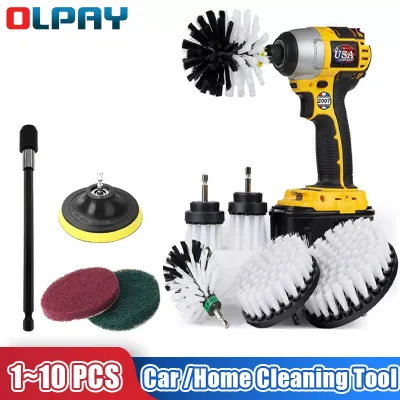 2/3.5/4/5 39; 39; Car Cleaning Brush Drill-brush Power Cleaning Brush Set Car Polisher Sponge Electric Home Tile Cleaning Brush Tools