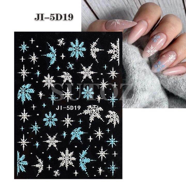 stiker-kuku-motif-snowflake-beruang-natal-5d-5211059