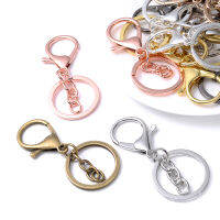 5pcs 30x68mm 7 Colors Lobster Clasp Keyring Hook With Ring Chain For Making Keychain Toy Doll Bags Charms Accessories