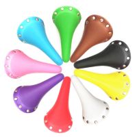 Bicycle Saddle PU Leather MTB Road Bike Rivet Seat Cushion Single Speed Fixie Bike Brown Blue Saddle Cover Saddle Covers