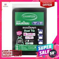 แชมเปี้ยน ถุงขยะดำ แบบมีหูผูก 24x28 นิ้ว x 40 ใบChampion Garbage Bags Dual Tie 24 x 28 inches x 40 Pcs