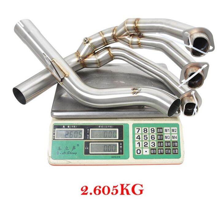 สำหรับรถจักรยานยนต์-triumph-trident-660ไอเสียเต็มระบบปรับเปลี่ยนท่อเชื่อมกลางด้านหน้าหนีสแตนเลสแข่ง51มม