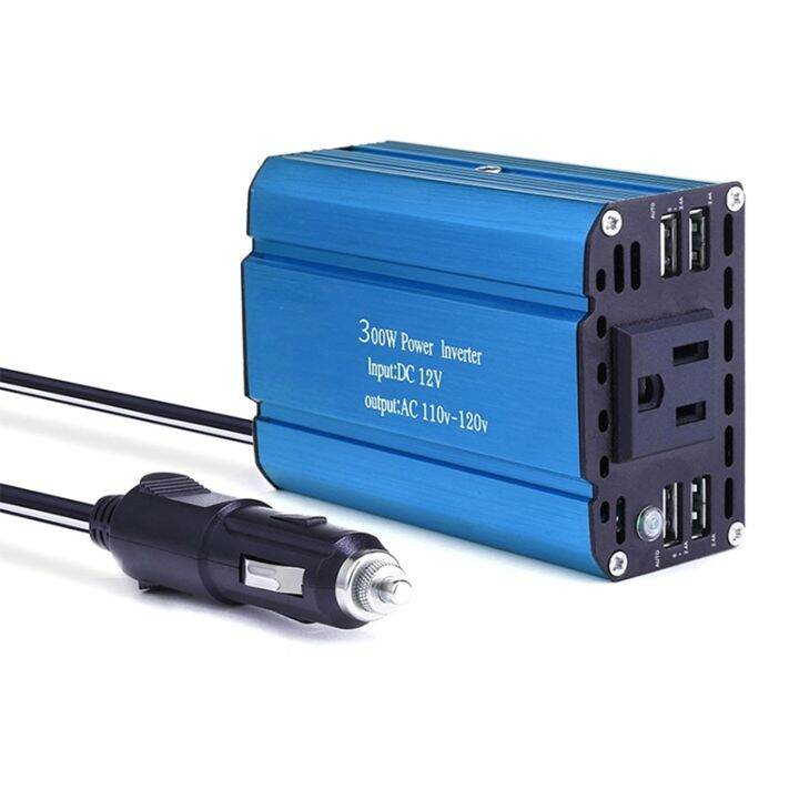 300W Power Inverter DC 12V To 110V AC Car Charger Converter With 4.8A 4