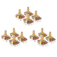 Shaft Full Metric Sized Control Pots A500K Audio Taper Potentiometers Pot for Electric Guitar Bass (Set of 16)