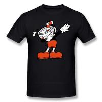 Cuphead T Shirt Cuphead Dab T-Shirt Cute Male Tee Shirt Short-Sleeve Cotton Beach Oversize Print Tshirt