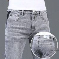 Gifts Factory Outlet Spring And Autumn Jeans MenS Youth Small Feet Elastic Pants Trendy Slim Body Handsome Summer Thin