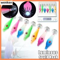 WENKEN 7Pcs/Pack ทนทานต่อการใช้งาน อุปกรณ์เสริมสำหรับตกปลา ไมโครลอยตัว ตะขอเบ็ดตกปลา เหยื่อล่อเทียม เหยื่อตกปลาแบบนุ่ม ตะขอรูปปลาหมึก