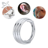 1 PC 16G 8Mm Tri-ชั้นสแตนเลสแหวนจมูกSeptum Clickerสำหรับผู้ชายผู้หญิงส่วนพับต่างหูห่วงHelixเจาะกระดูกอ่อนที่ติ่งหน้ารูหูอัญมณีประดับร่างกาย