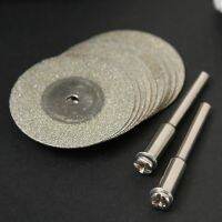 【CW】 10pcs/set 40mm Diamond Cutting Discs  2 Arbor Shaft Abrasive Cut Metal CutOff Blade Drill Bit Dremel Accessories Rotary Tool