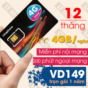 Sim 4G vinaphone 1 năm FClub Vd149 trọn gói không cần nạp tiền 12 tháng