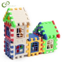 24pcs Building Blocks Kid House Building Blocks Construction Developmental Toy Set 3D Bricks Toy Construction Bricks GYH