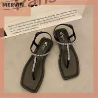 [MERVIN]?[HOT SALE]?? รองเท้าแตะแฟชั่นสีหวานสำหรับผู้หญิงหัวแบนหัวเหลี่ยมสำหรับฤดูร้อน