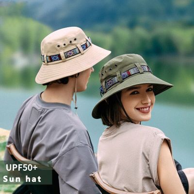 หมวกกันแดดระบายอากาศใส่ได้ทั้งชายและหญิงผ้าหมวกครอบทรงถังคาดเอวหลากสีแห้งเร็วสำหรับฤดูร้อนและฤดูร้อน