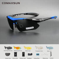 COMAXSUN Professional Polarized Cycling Glasses Bike Goggles Outdoor Sports Bicycle Sunglasses UV 400 With 5 Lens TR90 2 Style