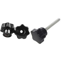 5 Pieces Black Star Grip Knobs, Female Thread Diameter 8mm, Head Diameter 40mm &amp; 6 Pcs M6 x 50 mm