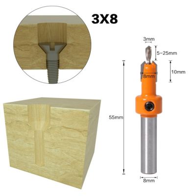 HH-DDPJ8mm Shank Hss Woodworking Countersink Router Drill Bits Set Screw Extractor Remon Demolition Wood Milling Cutter Alloy Drill Bit