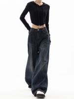 【YD】 HOUZHOU Wide Leg Jeans Baggy Denim Trousers Oversized Grunge Streetwear Y2k Pants Korean Fashion