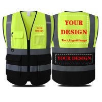 Safety Vest Class 2 Reflective Vest Custom Personalized High Visibility Outdoor Protective Workwear with 5 Pockets
