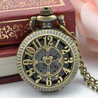 BPFAIR VINTAGE Steampunk Retro Bronze นาฬิกาพกหรูควอตซ์ของขวัญสร้อยคอแขวนจัดส่งฟรี