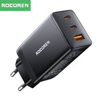 Rocoren 65W USB GaN Type C ชาร์จเร็ว PD 3.0 QC4.0ที่ชาร์จไฟรวดเร็ว USB USBC USB ที่ชาร์จสำหรับไอโฟน15 14 Pro MacBook Samsung