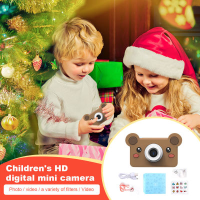 การ์ตูนมินิภาพดิจิตอลมัลติฟังก์ชั่มินิ Videocamera แบบพกพาเด็ก Selfie กล้องของเล่นที่มีเชือกเส้นเล็กสำหรับเด็กของขวัญวันหยุด