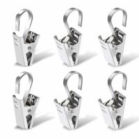 【LZ】gu35746464202402 Multifunctional Stainless Steel Curtain Clips With Hook Super Load-bearing Shower Door Curtain Hook Clip Window Accessories