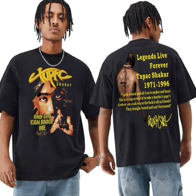 Rapper Tupac 2pac Graphic T Shirt Fashion Double Sided Print Short Sleeve Tees Oversized Hip Hop Streetwear T-shirt Men T-shirt XS-4XL-5XL-6XL