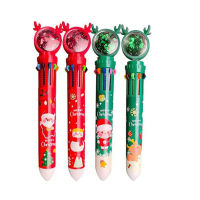 10 In1ปากกาลูกลื่นหดปากกา0.5มิลลิเมตร Multicolor สำหรับนักเรียนเด็กของขวัญคริสต์มาส4x W3JD