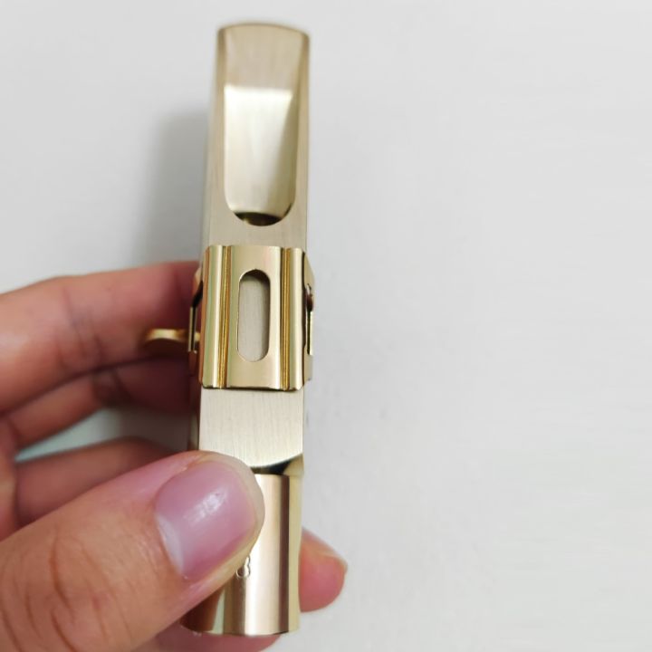 ปากแซกโซโนทองแดงบริสุทธิ์เครื่องตกแต่งทำจากวัสดุเสียงโซปราโน-เทเนอร์-ปากเป่าแซกโซโฟนอัลโตปากแซกโซโนอุปกรณ์เสริมเสียงดัง