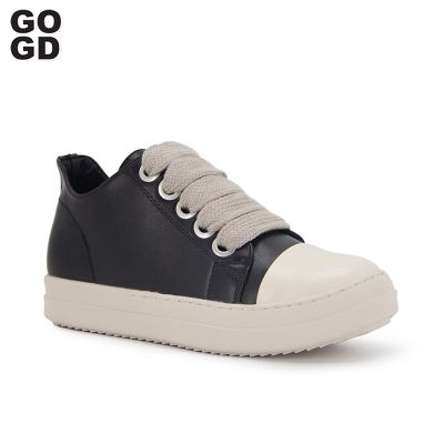 GOGD Brand Fashion Womens Sneakers Casual Shoes Flats Round Toe Pu Leather Trainers Ladies Shoes College Student Comfortable