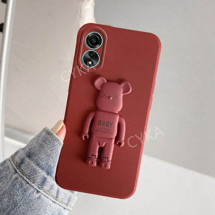 เคสโทรศัพท์มือถือ-oppo-a78-nfc-4g-5g-เคสพร้อมแป้นยึดเท้าหมีสำหรับ-oppoa78-4g-แฟชั่นป้องกันเลนส์กล้องผิวสัมผัสนุ่มเคส-oppo-a78-5g