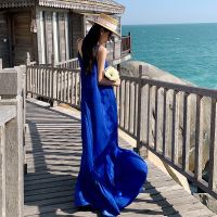 Beach condole sexy backless dress female summer show thin seaside on super long dress