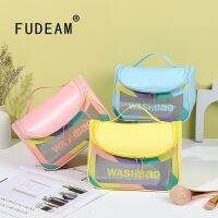 FUDEAM กระเป๋าใส่อุปกรณ์อาบน้ำสำหรับผู้หญิง,กระเป๋า PVC กันน้ำพกพากระเป๋าเครื่องสำอางใสกระเป๋าใส่อุปกรณ์อาบน้ำสำหรับผู้หญิง Tas Kosmetik