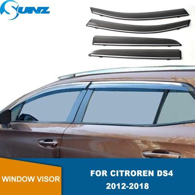 กระจกหน้าต่างด้านข้างสำหรับ Citroren DS4 2012 2013 2014 2015 2016 2017 2018แผงกันลมติดกระจกรถยนต์ที่บังฝนดวงอาทิตย์เครื่องประดับที่กันสภาพอากาศ SUNZ