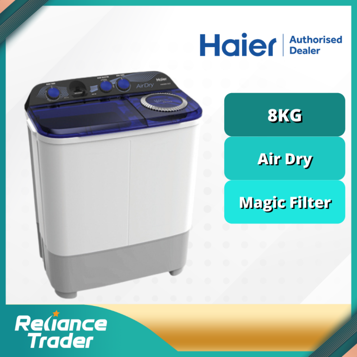 Haier 8KG Semi Auto Series HWM80-SX3 Twin Tub Washing Machine MESIN ...