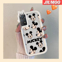 เคส JIUMOO สำหรับ Xiaomi Redmi Note 11 Pro 5G Note 11e Pro เคสลายมิกกี้เฮดสีสันสดใสน่ารักกล้องมอนสเตอร์ตัวน้อยนิ่มสำหรับเลนส์กันกระแทกแบบใสเคสมือถือป้องกันซิลิโคนเรียบง่ายปลอกปลอกความคิดสร้างสรรค์โปร่งใส