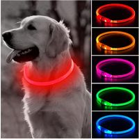 Led Light Dog Collar Detachable Glowing USB Charging Luminous Leash for Big Cat Collar Small Bright Labrador Pets Dogs Products