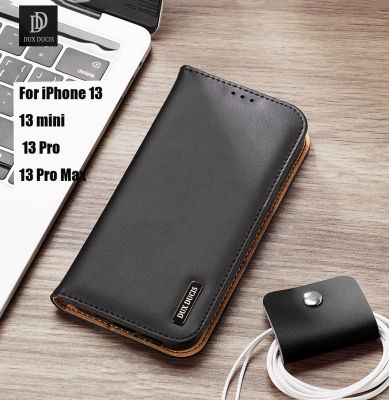 TOP☆DUX DUCIS For iPhone 13/iPhone 13 Pro/iPhone 13 Pro Max/13 mini Original Genuine Genuine Leather Business Flip Wallet Protective Case Cover with RFID Blocking