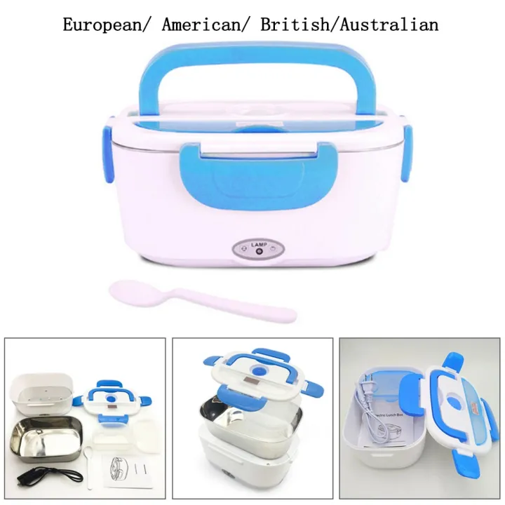 [HOT W] Electric Heated Lunch Box Portable 110V 220V Bento Boxes Food